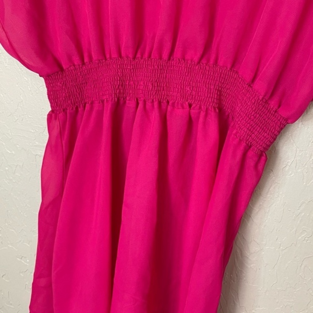 BKE Hot Pink Swim Suit Bathing Suit Coverup with Silver Piping Size Medium - Picture 5 of 7